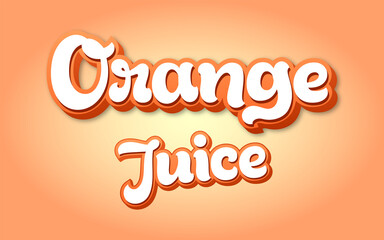 Orange Juice Text Effect Retro Style