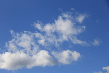 爽やかな青空と、ふわふわした白い雲