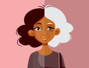 Aging Adult Person Concept Vector Illustration