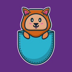 vector illustration of lion 
in the pocket