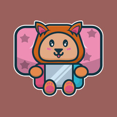 vector illustration of lion 
playing games