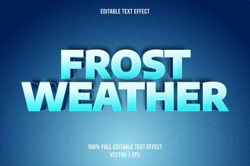 Frost weather editable text effect cartoon style