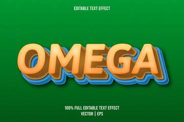 Omega editable text effect cartoon style