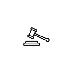 Hammer icon, gavel sign vector
