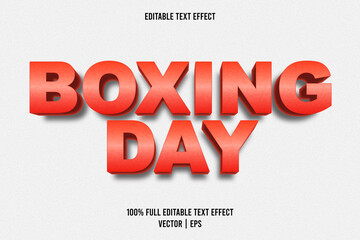 Boxing day editable text effect cartoon style