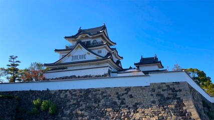 秋の南大阪「岸和田城」の天守閣
