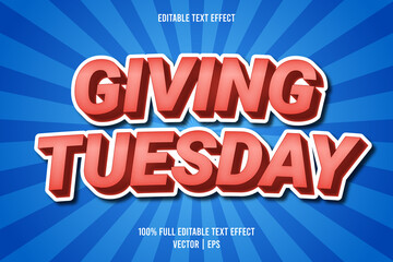 Giving tuesday editable text effect comic style