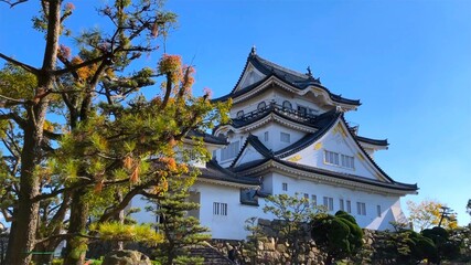 秋の南大阪「岸和田城」の天守閣