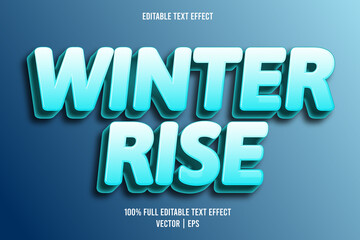 Obraz premium Winter rise editable text effect cartoon style