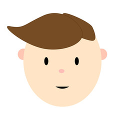 Little boy face icon. Cartoon style. Character design. Message element. Simple flat art. Vector illustration. Stock image.