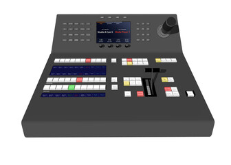 Switcher for  Video production and Streaming. Vision Mixer for Professional Broadcast. Control Panel of  Technical Director. Tool of Multi camera System.