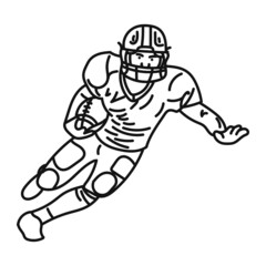 black striped illustration of american football player in action