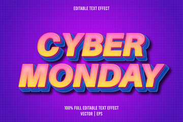 Cyber monday editable text effect cartoon style
