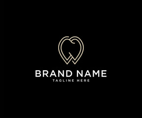 Dental Logo, Luxury Elegant with simple line art, monoline, outline style