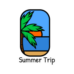 summer travel logo icon vector template
