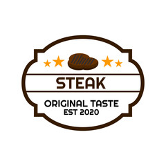 Grilled meat logo, steak