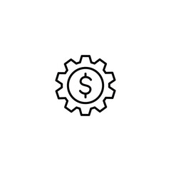 Gear with dollar icon, Gear with dollar symbol vector