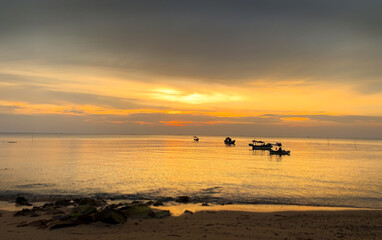 sunset on the Vietnamese Phu Quoc sea