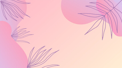 Abstract organic floral, leaves, liquid, wave minimalist background with colorful gradient vivid vibrant color. Good for greeting cards, invitations, flyers and social media template.