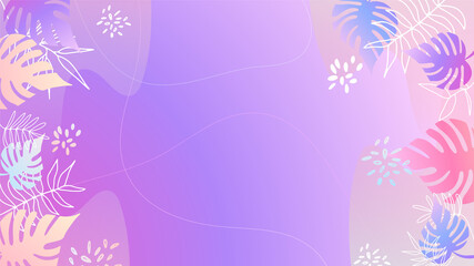 Fototapeta na wymiar Abstract organic floral, leaves, liquid, wave minimalist background with colorful gradient vivid vibrant color. Good for greeting cards, invitations, flyers and social media template.