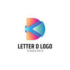 D logo with layer shape suitable for initial name