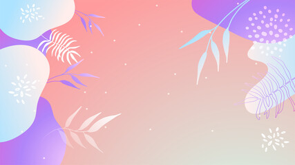Colorful trendy abstract organic floral minimalist art design background with gradient vivid vibrant color. Pink, pastel color, blue, soft color floral background. Beauty fashion banners design.