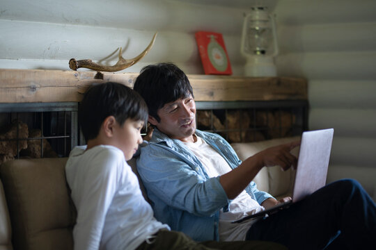 Father and Son Watching PC