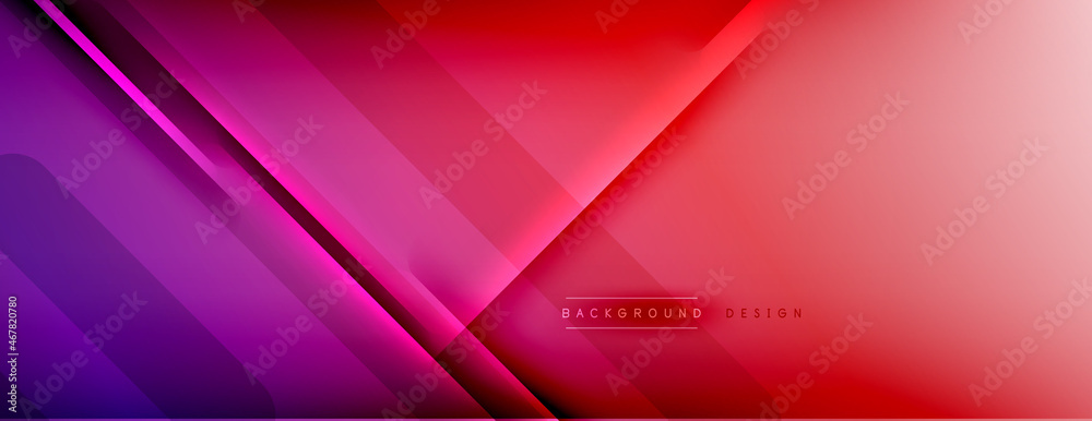 Aufkleber Abstract background - lines composition created with lights and shadows. Technology or business digital template. Trendy simple fluid color gradient abstract background with dynamic