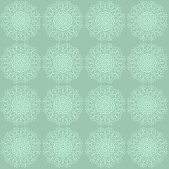 モズグリーン　レース模様　壁紙