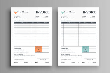 two color invoice template