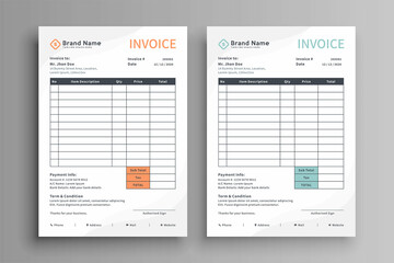 two color invoice template