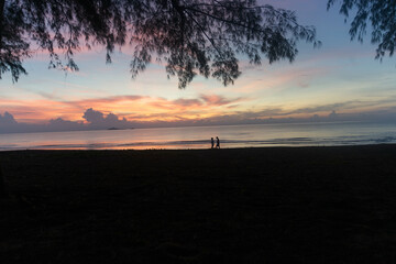 Morning jogging on the beach