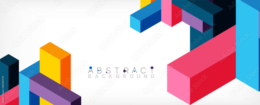 Poster abstract background. 3d cubes, cubic elements and blocks. techno or business concept for wallpaper, 