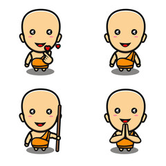 cute monk cartoon