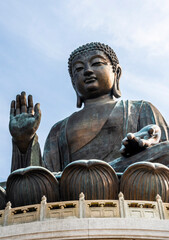 Tian Tan Buddha or Giant Buddha statue at Po Lin Monastery of Ngong Ping in Lantau Island, Hong Kong.