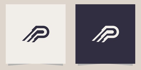 letter p logo design template