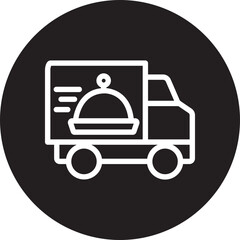 food delivery truck glyph icon
