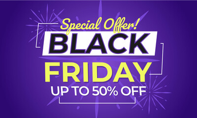 Flat black friday sale banner background
