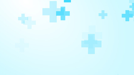 Medical white blue cross pattern background.
