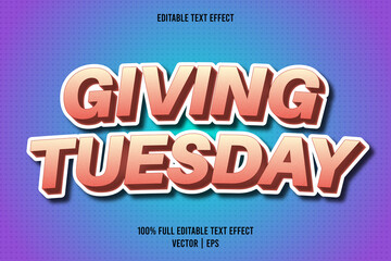 Giving tuesday editable text effect comic style