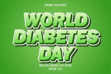 World diabetes day editable text effect comic style