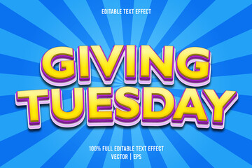 Giving tuesday editable text effect comic style
