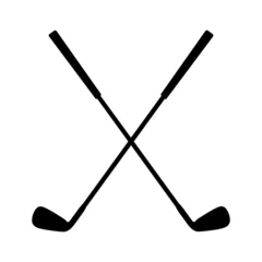 Foto auf Acrylglas Pair of iron or wedge golf club flat vector icon for sports apps and websites © martialred