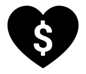 Support with money, backing or donate flat vector icon for apps and websites