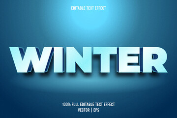 Winter editable text effect cartoon style