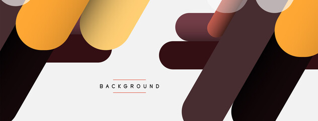 Overlapping round shapes and lines background. Vector illustration for wallpaper banner background or landing page