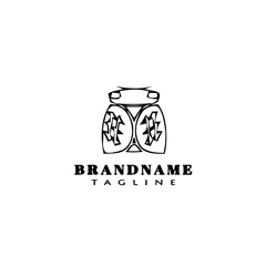 insect animal logo cartoon icon simple template black isolated vector illustration