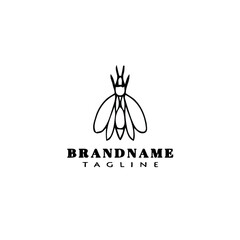 insect animal logo cartoon icon design template black isolated cute illustration