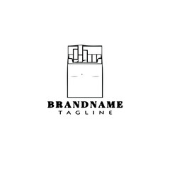 cute cigarette logo cartoon icon design template black isolated vector illustration