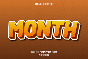 Month editable text effect comic style